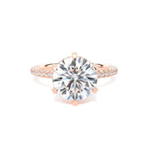 Round Setting with Hidden Halo and Diamond Encrusted Prongs by Allure